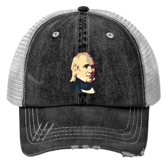 President James K Polk Print Trucker Hats
