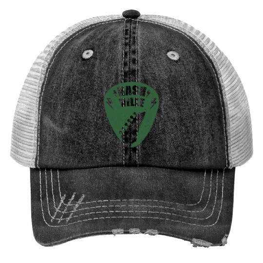 Nashville Music City Guitar Pick Print Trucker Hats