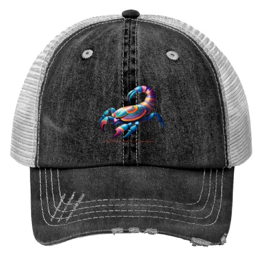 Scorpio Spirit Animal Scorpion Alebrije Male Print Trucker Hats