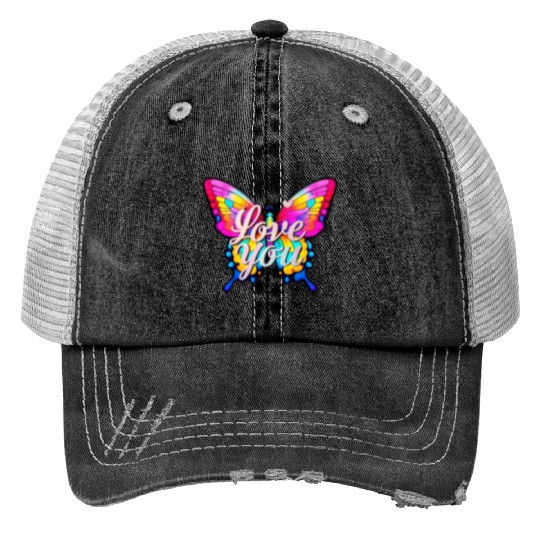 Butterfly - I Love You Print Trucker Hats