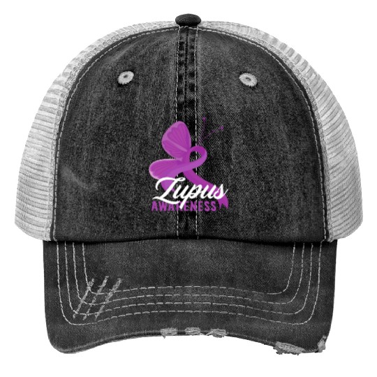 Lupus Awareness Butterfly Embrace Print Trucker Hats