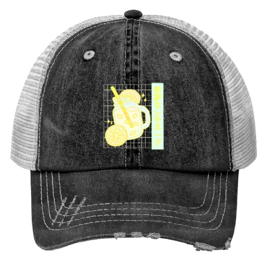 Lemonade Print Trucker Hats