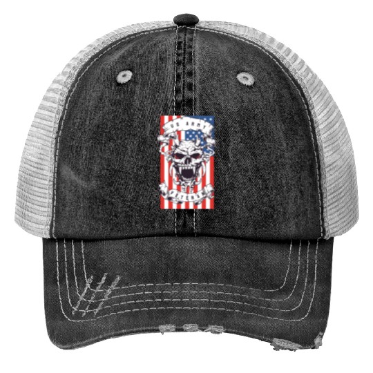 US Army Veteran Skull Print Trucker Hats