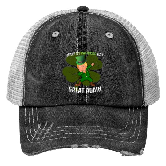 Make St. Patrick's Day Great Again: Trump-Inspired Print Trucker Hats