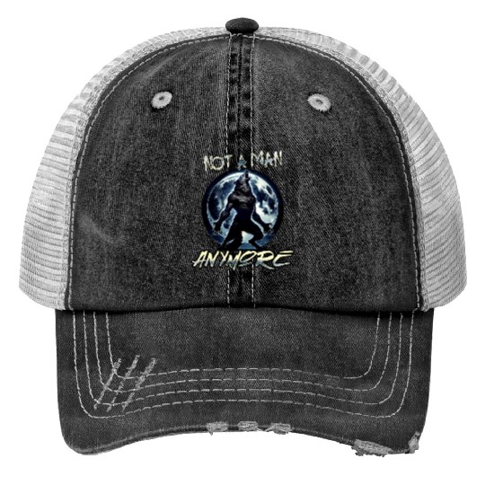 Werewolf Print Trucker Hats