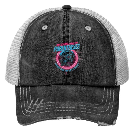 Computer Linguist Mismatched Parentheses Print Trucker Hats