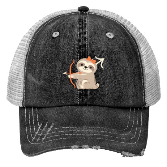 Sagittarius Zodiac Sloth Archer Design for Print Trucker Hats