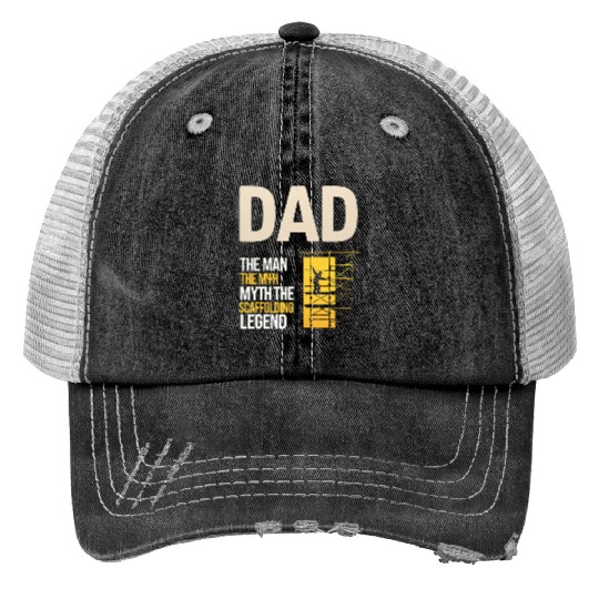 Scaffolder Scaffold Scaffolding Dad Fathers day Print Trucker Hats