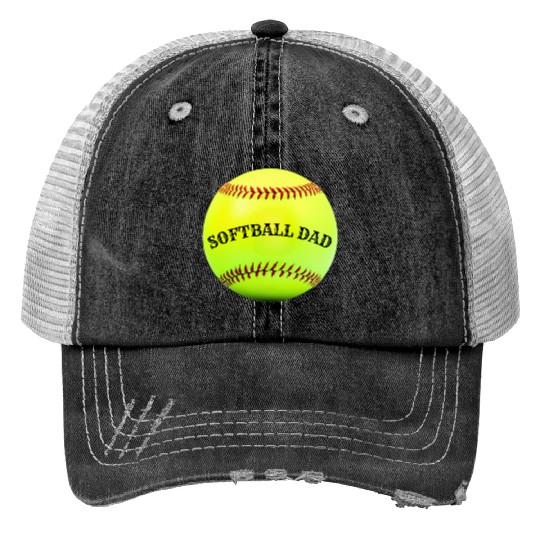 Softball Dad Print Trucker Hats