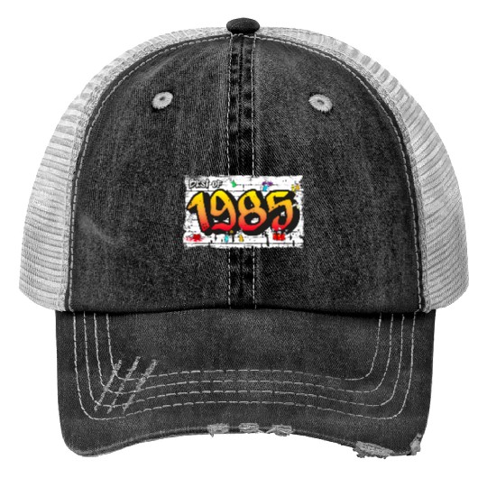 Best of 1985 Graffiti – 40 Years of Neon Nostalgia Print Trucker Hats