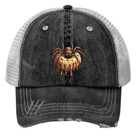 Donut Spider Funny Creative Motif Print Trucker Hats