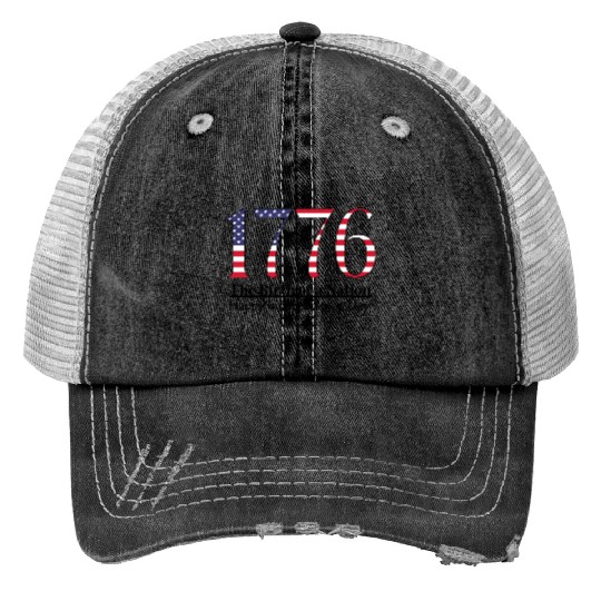 America 1776 Independence Day Print Trucker Hats