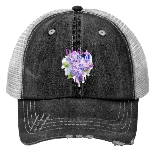 Mackinac Island Michigan Lilacs Lilac Festival Sta Print Trucker Hats