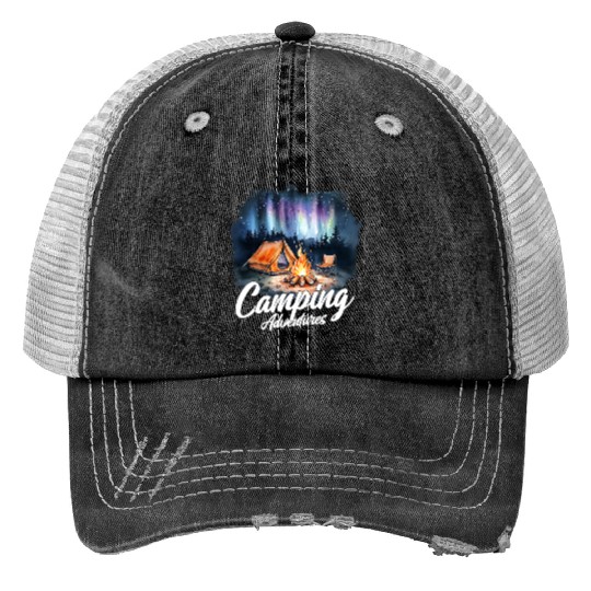 Camping Adventures Print Trucker Hats