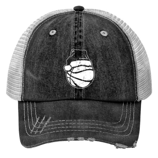 Basketball Santa Print Trucker Hats