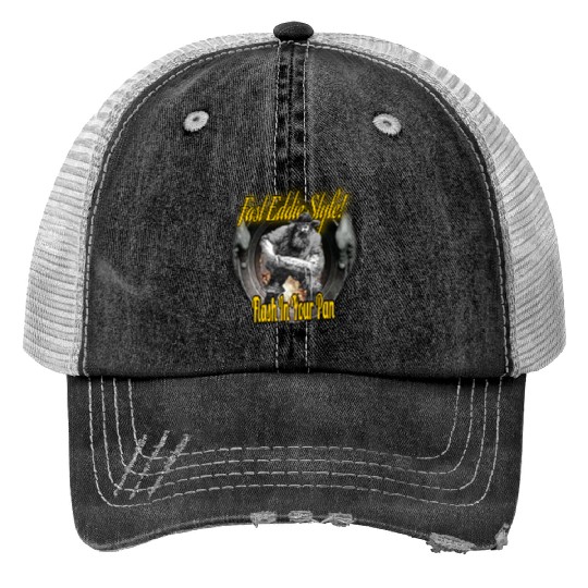 Fast Eddie Style Panner 2 Print Trucker Hats