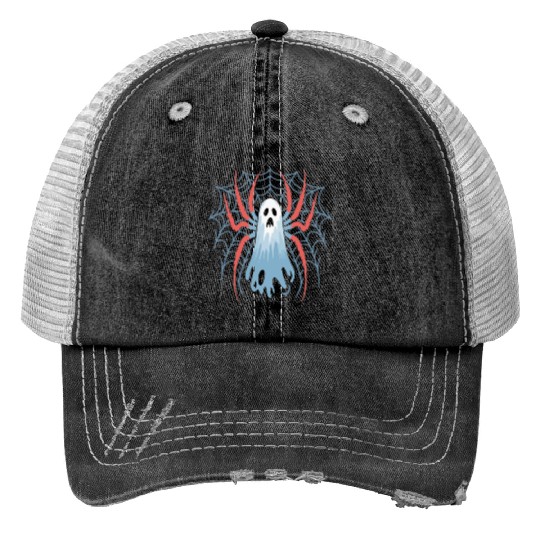 Ghost Spider Scream Print Trucker Hats