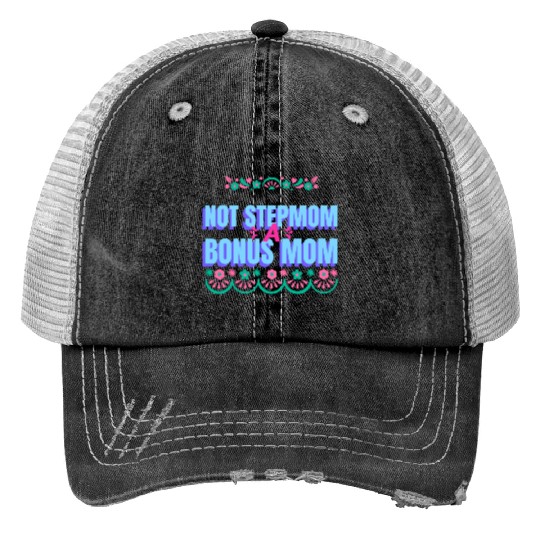 Bonus Mom Print Trucker Hats | Stepmom Mother's Day Gift