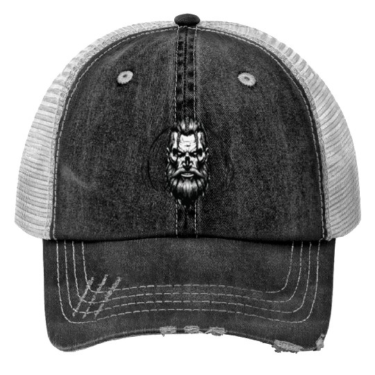 Viking Warrior Man Odin Thor Norman Walhalla Print Trucker Hats