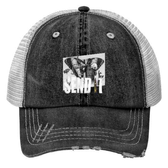 Send lawyers guns and money Print Trucker Hats