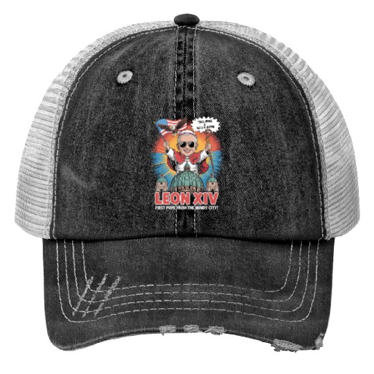 Leon XIV Funny American Pope Vatican Humor Print Trucker Hats