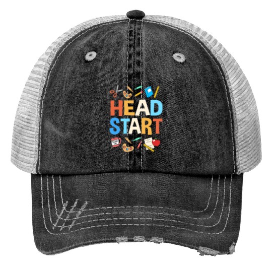 Head Start Crew School Teacher Print Trucker Hats