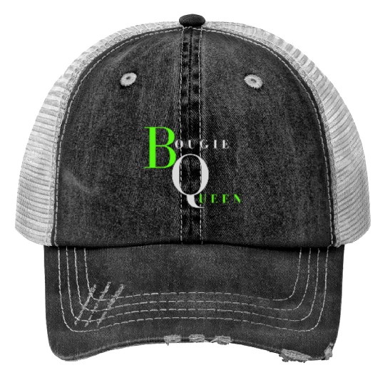 Bougie Queen Lime& Gray Print Trucker Hats