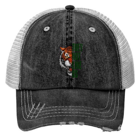 They Not Like Us – Tiger Graphic Print Trucker Hats