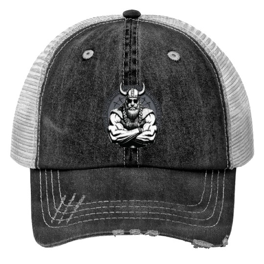 Viking Warrior Man Odin Thor Norman Walhalla Print Trucker Hats