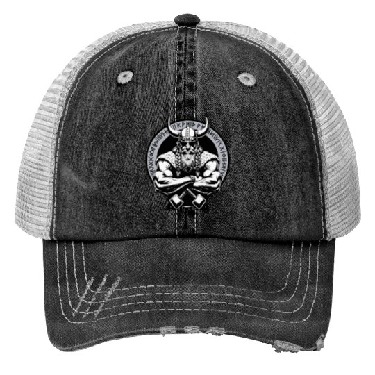 Viking Warrior Man Odin Thor Norman Walhalla Print Trucker Hats