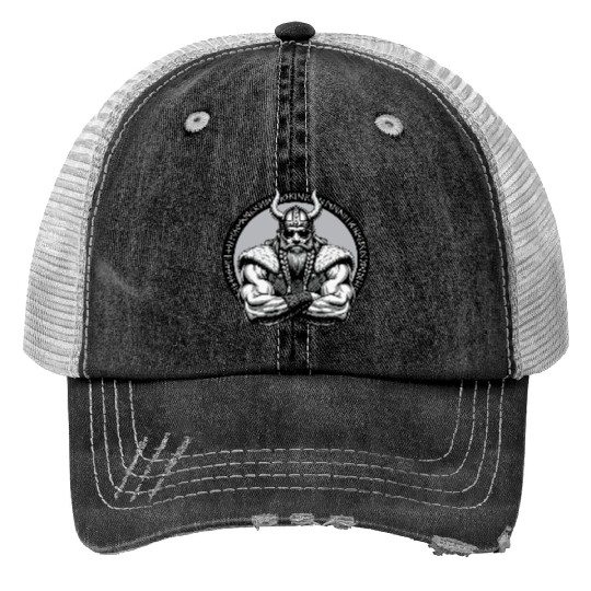 Viking Warrior Man Odin Thor Norman Walhalla Print Trucker Hats