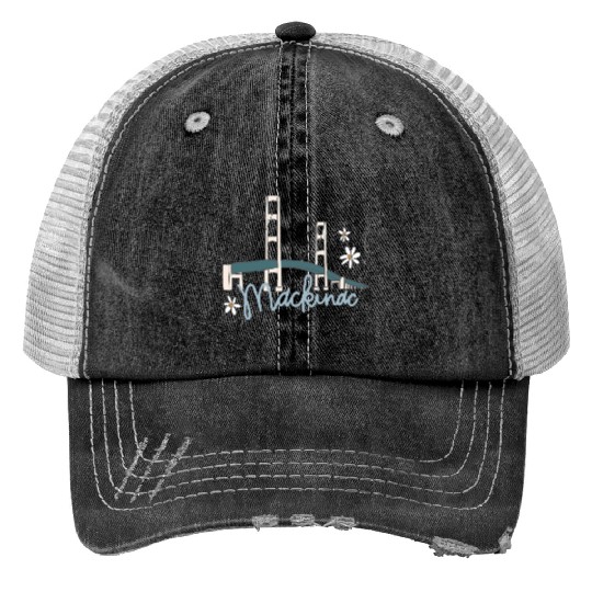 Mackinac Island Print Trucker Hats
