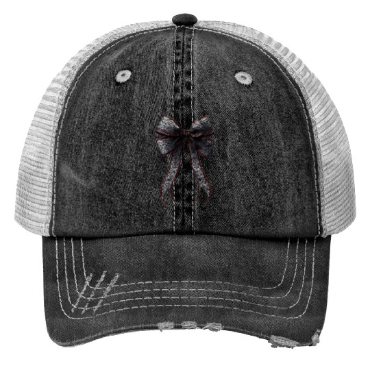 lace bow Print Trucker Hats