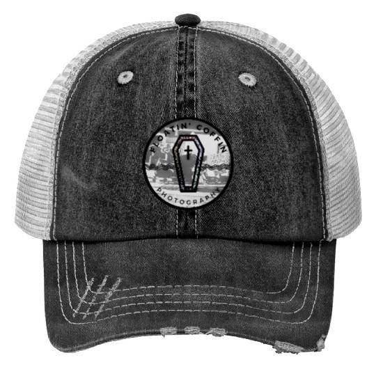 BlacknWhite Coffin Homeless Street Famiy Give Back Print Trucker Hats