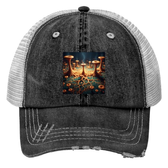 Fungi Forest Dream Print Trucker Hats
