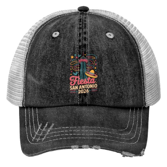 Funny San Antonio 2026 Fiesta Cinco De Mayo Tex Print Trucker Hats