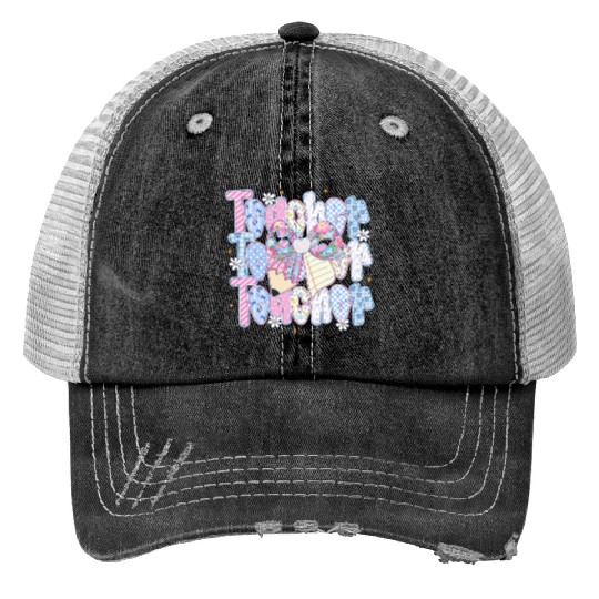 Preppy Teacher Coquette Print Trucker Hats