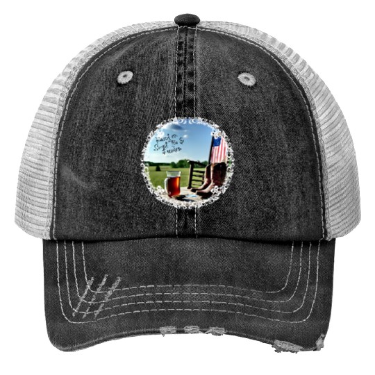 Raised On Sweet Tea & Freedom Print Trucker Hats