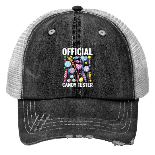 Official Candy Tester Lollipop Sweets 01 Print Trucker Hats