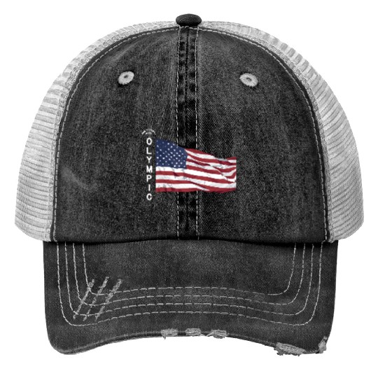 OLYMPIC National Park WASHINGTON STATE Olympic Print Trucker Hats
