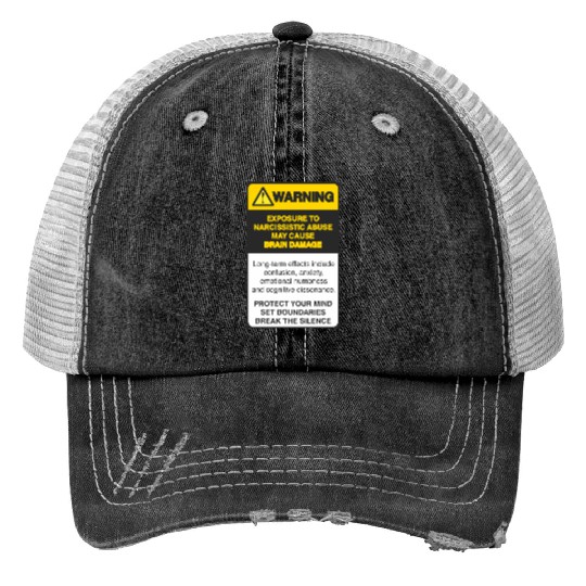 Warning Print Trucker Hats
