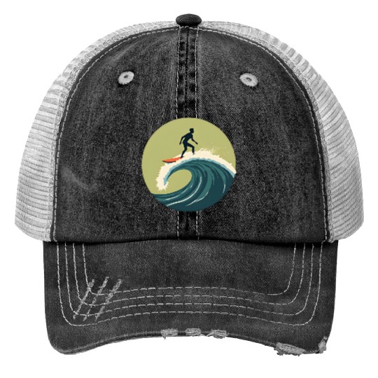 Eco Surfer Print Trucker Hats