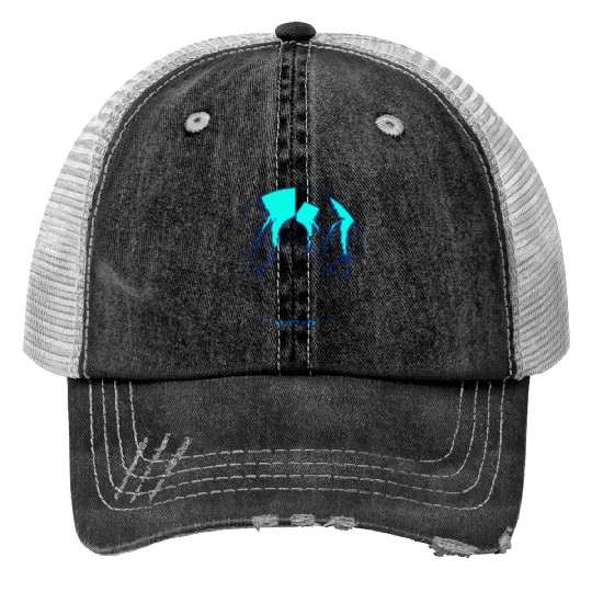 Royal Blue Lightning shadow Print Trucker Hats
