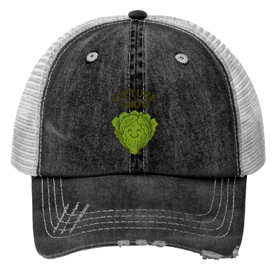Vegetable Gardening Lettuce Print Trucker Hats