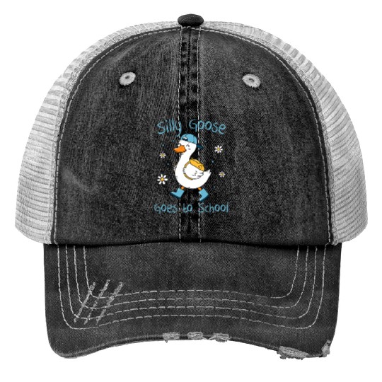 Silly Goose Back to School Funny Print Trucker Hats