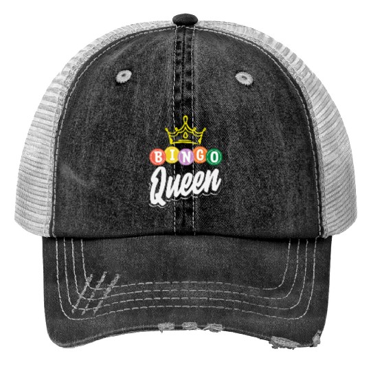 Bingo Queen Bingo Player Royalty Print Trucker Hats
