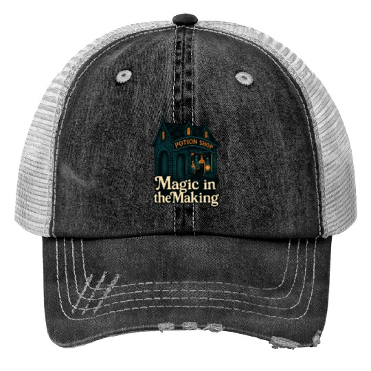 Potion Shop Witchcraft Design Print Trucker Hats
