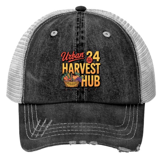 Urban Harvest Hub Vintage Design Print Trucker Hats