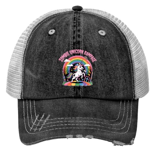 Magical Unicorn Rainbow Dream Scene Print Trucker Hats