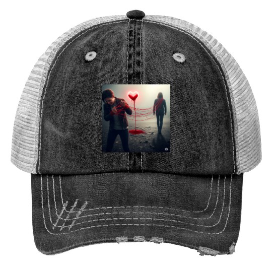 The Bleeding Heart Print Trucker Hats